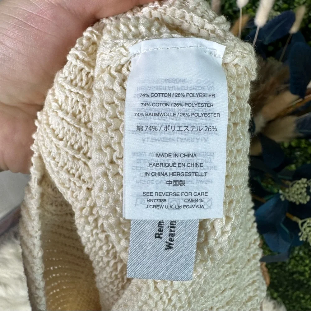 Nwt J.Crew Cream V-Neck‎ Lightweight Knit Sweater | Relaxed Fit | Size M